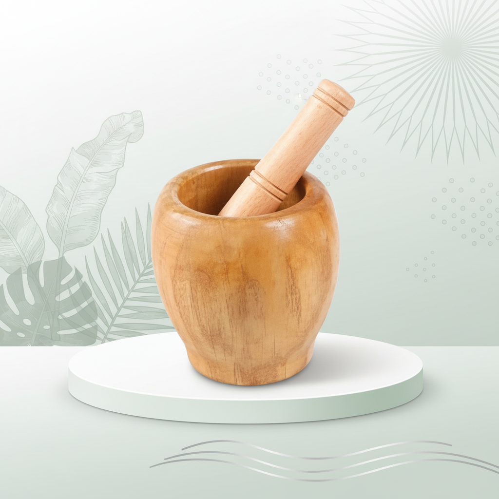 Bamboo Garlic Pounder / Mortar & pestle