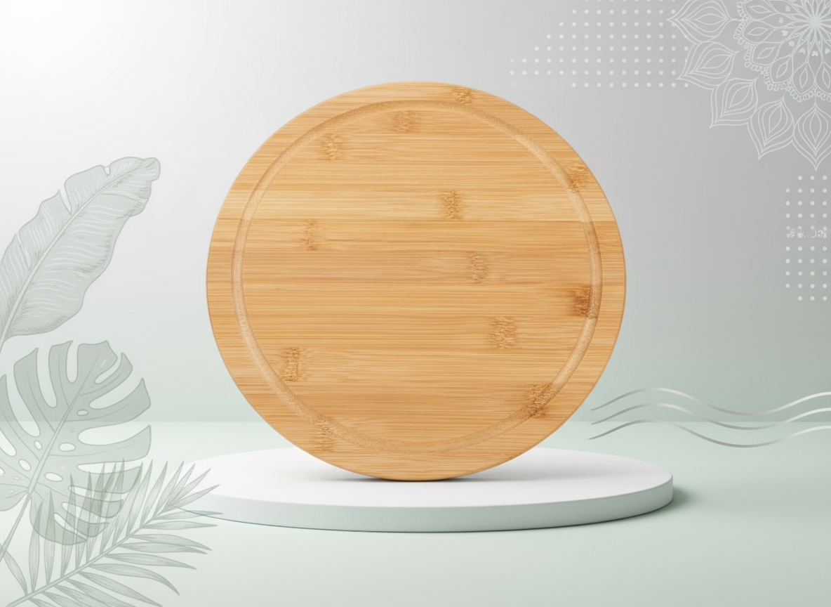 Bamboo Pizza Board Round 25x1cm