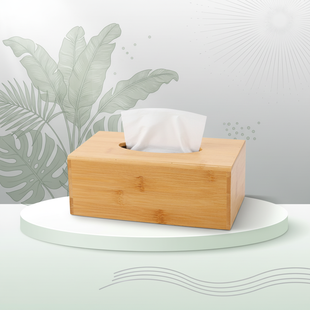 Bamboo Tissue Box Cover