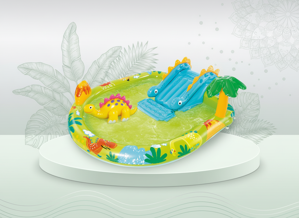 INTEX Little Dino Inflatable Play Center w/ Slide 57166NP