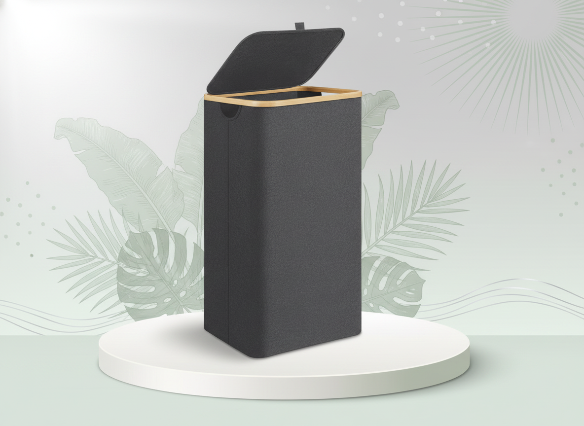 LAUNDRY BASKET BLACK / GRAY