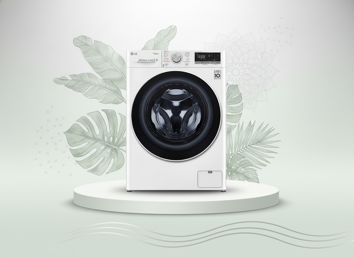 LG 10.5kg F/Load W/Machine F4V5RYP2T White