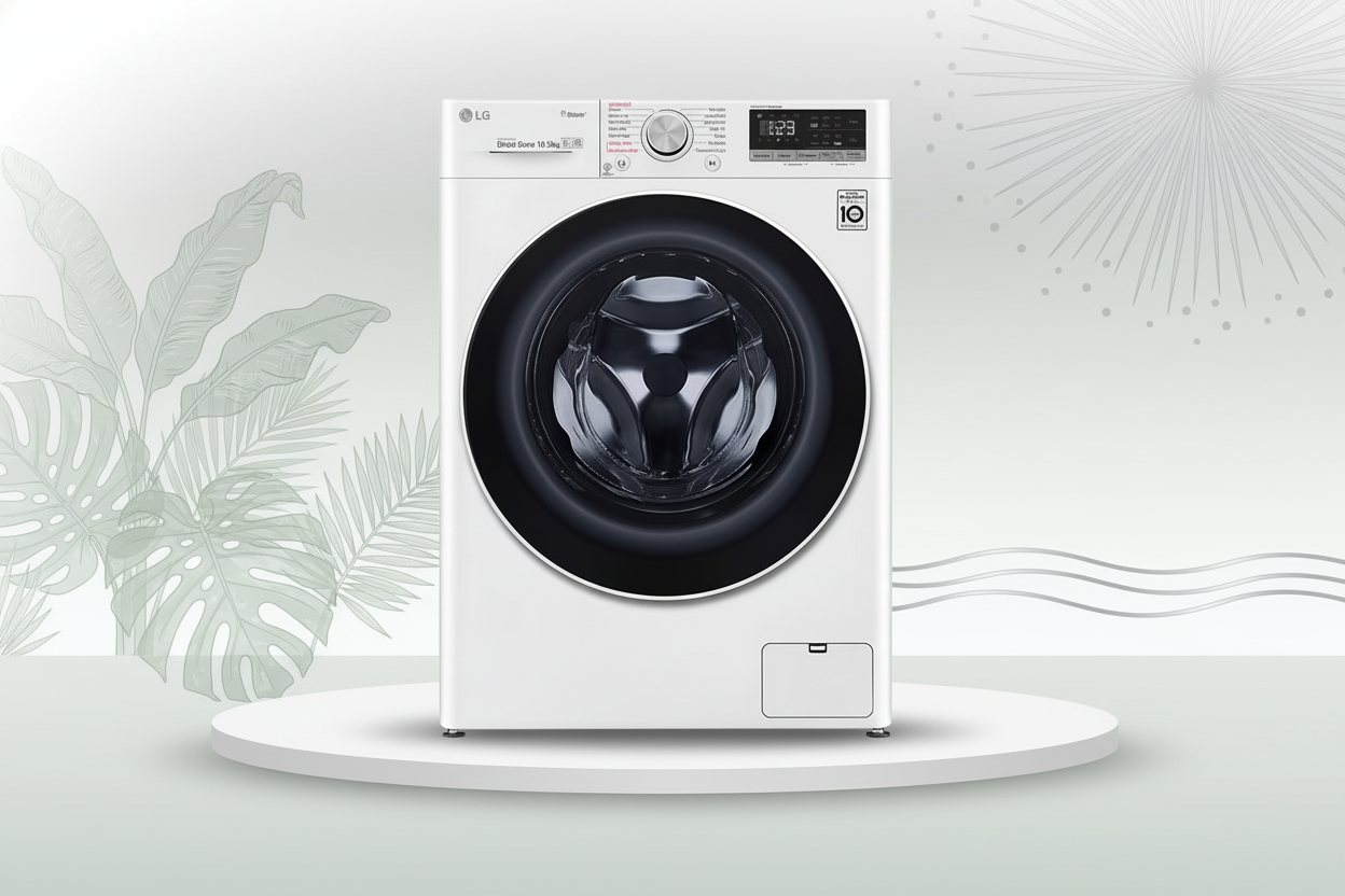 LG 10.5KG WASHING MACHINE F4V5RYPOW WHITE