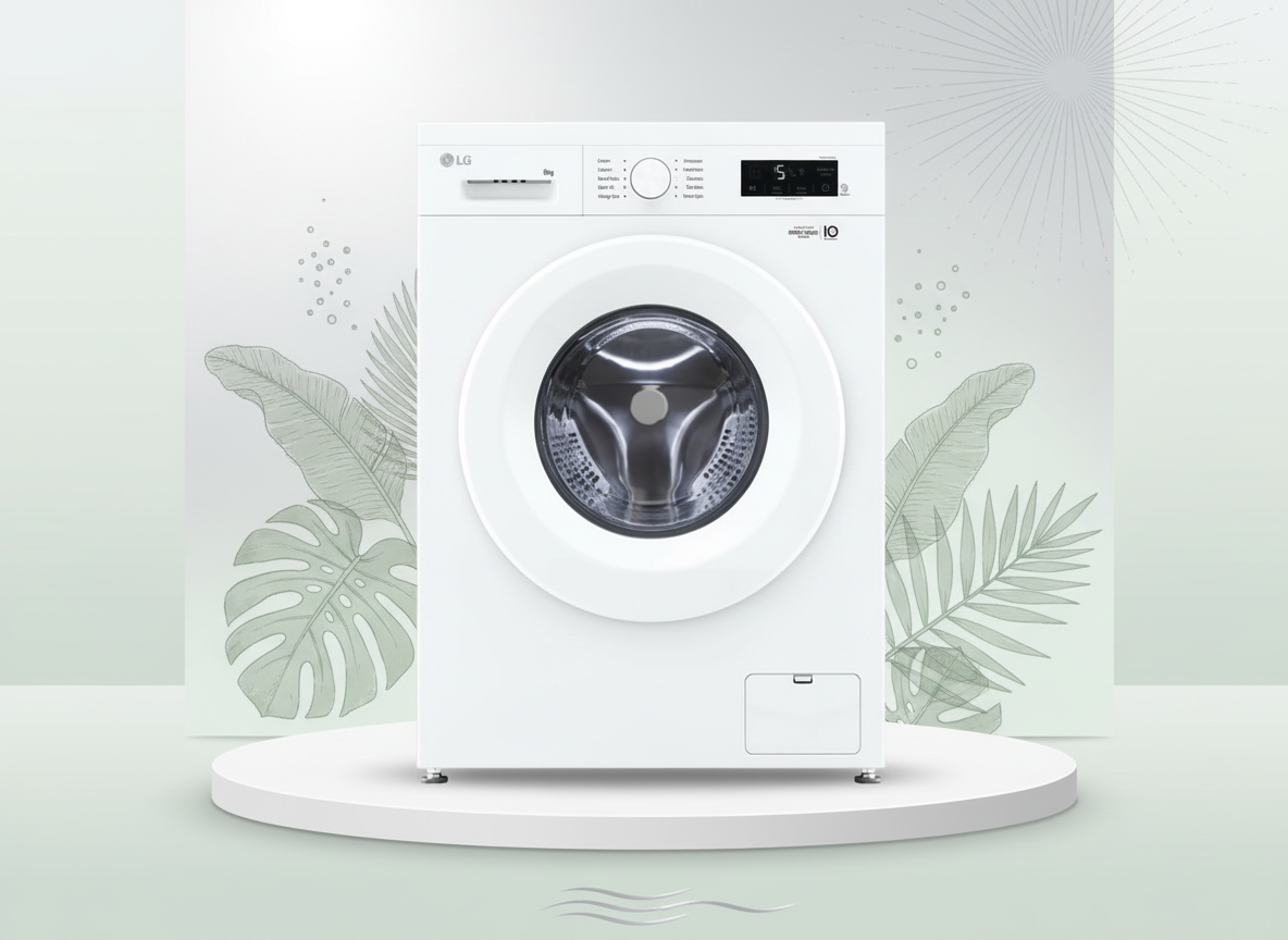 LG 8 kg F/Load W/Machine F2Y1TYP3W White - Image 2