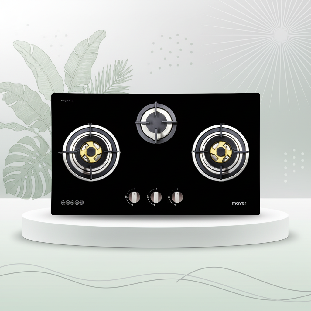 Mayer 3 Burner Glass Gas Hob MMGH773HI