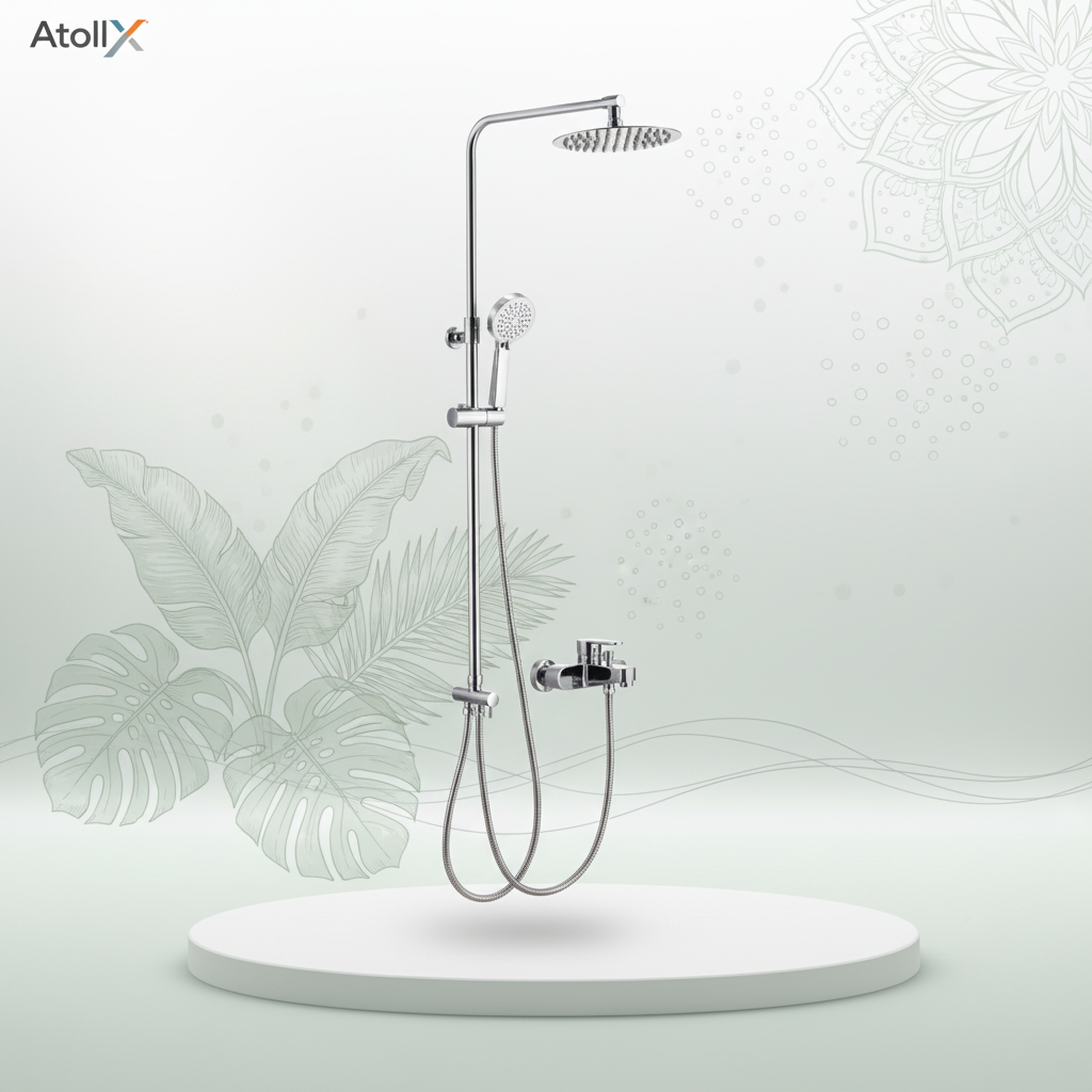 Rubine Rain Shower Column Rsr-Inox-R8100-Ch