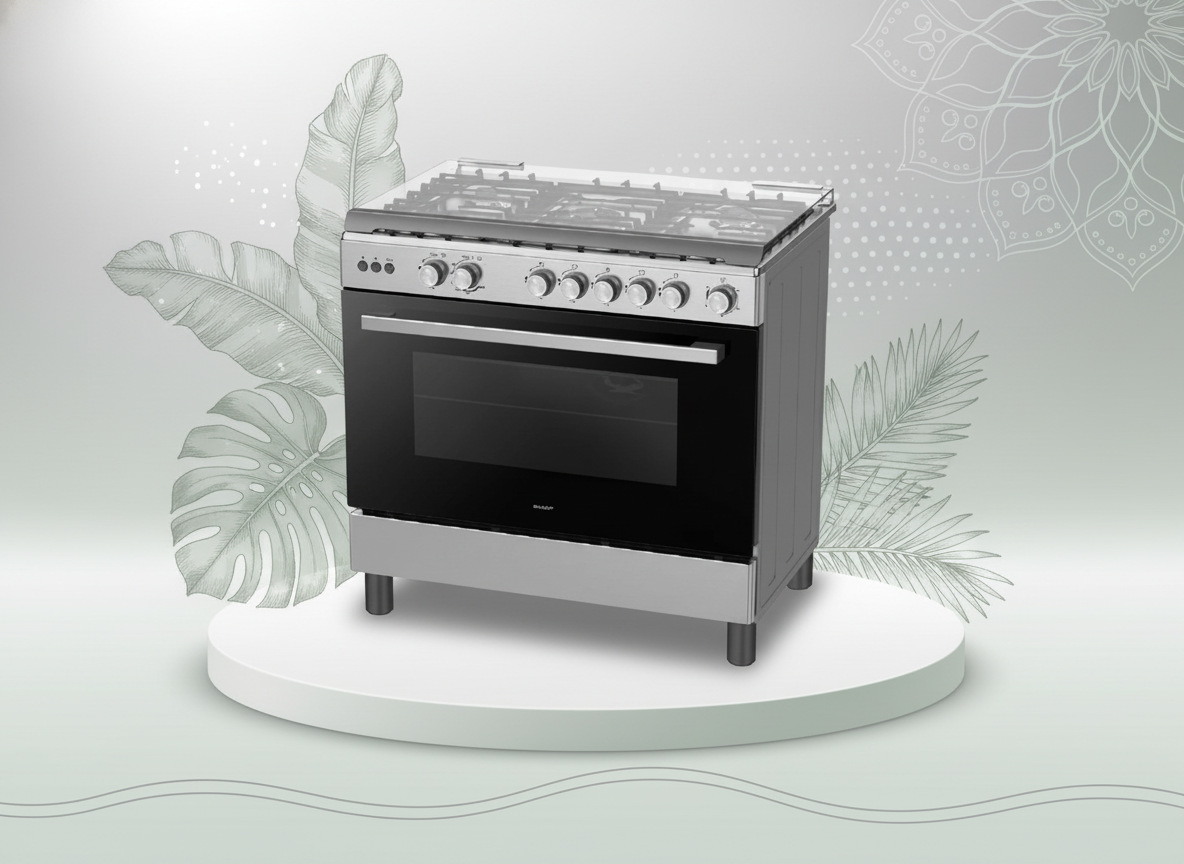 SHARP 5 Burner Gas Cooker+Oven GN-SM9058L-SS3