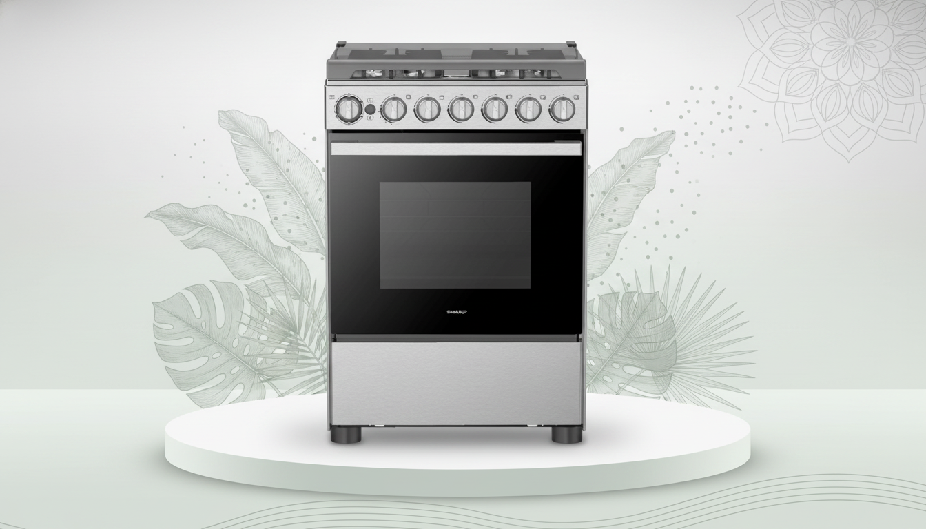 SHARP 60cm Gas Cooker 4 Burners & Gas Oven GN-SM6057B