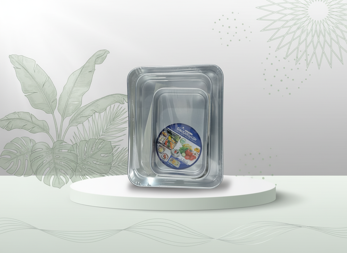 Square Aluminum Tray 3pcs