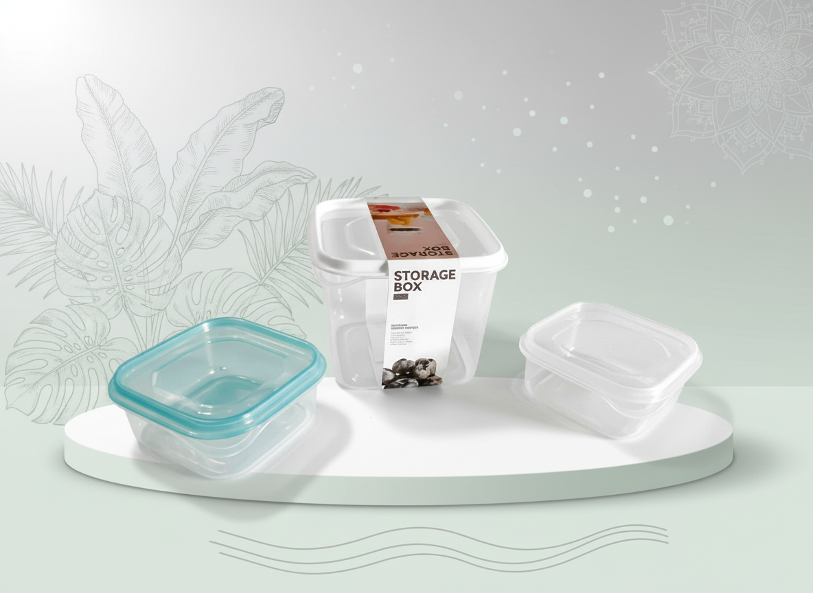 Storage Box/Plastic Container 3pcs set 30ml (5913)