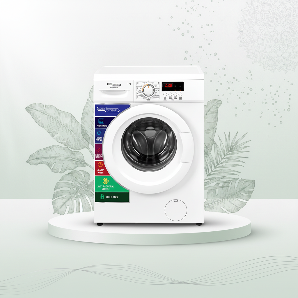 SUPER GENERAL 7KG FRONT LOAD WASHING MACHINE SGW7200NLED